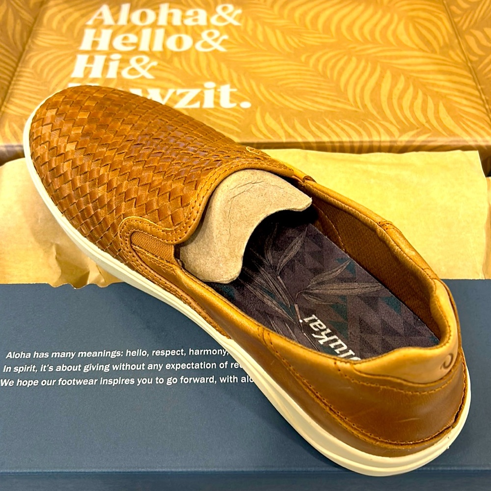 Olukai Men’s leather slip-on sneakers